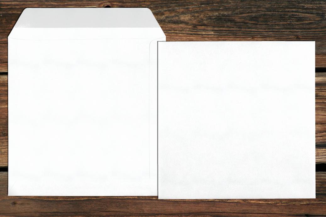 Versandtaschen 220x220 mm Nassklebend Naturweiß 120 g/qm